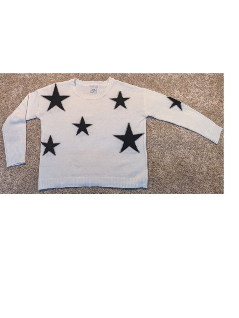 Sweet Romeo White & Black Star Sweater – Size Small